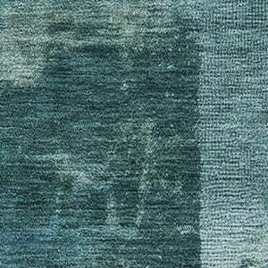 HomeRoots 9' X 12' Teal And Aqua Abstract Washable Area Rug - UV Protected, Stain-Resistant, Modern Design 717055