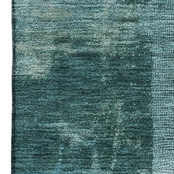 HomeRoots 10' X 14' Teal and Aqua Abstract Area Rug - Washable, UV Protected, Non-Slip for High-Traffic Homes 717056
