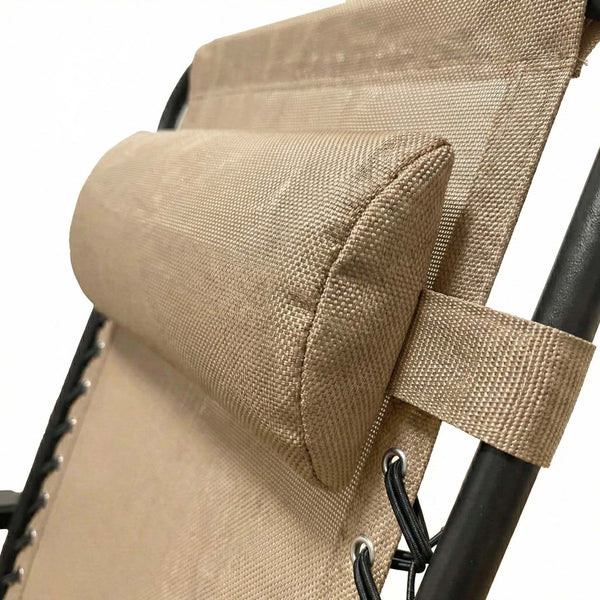 English Elm Oversized Zero Gravity Patio Recliner with Mesh Seat Wood Arms and Cup Holder W5159P446019