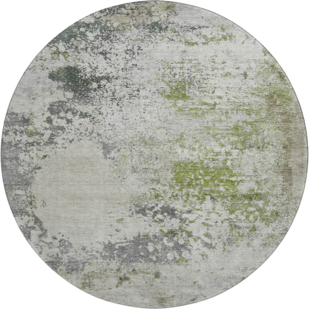 HomeRoots 8' X 10' Stylish Linen & Gray Abstract Washable Area Rug - UV Protected, Stain-Resistant, Durable Design 717060