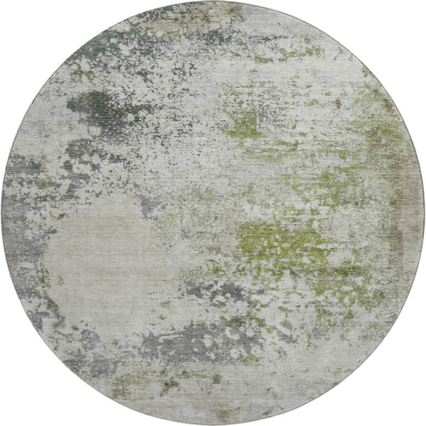 HomeRoots 8' X 10' Stylish Linen & Gray Abstract Washable Area Rug - UV Protected, Stain-Resistant, Durable Design 717060