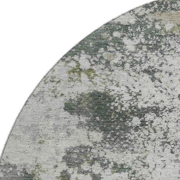 HomeRoots 8' X 10' Stylish Linen & Gray Abstract Washable Area Rug - UV Protected, Stain-Resistant, Durable Design 717060