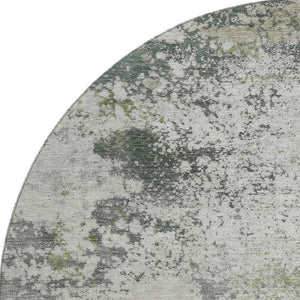HomeRoots 8' X 10' Stylish Linen & Gray Abstract Washable Area Rug - UV Protected, Stain-Resistant, Durable Design 717060