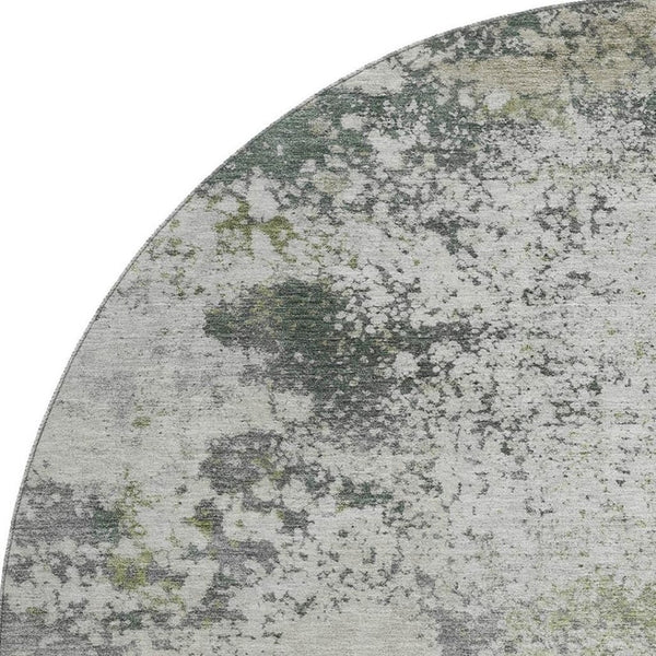 HomeRoots 8' X 10' Stylish Linen & Gray Abstract Washable Area Rug - UV Protected, Stain-Resistant, Durable Design 717060