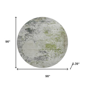 HomeRoots 8' X 10' Stylish Linen & Gray Abstract Washable Area Rug - UV Protected, Stain-Resistant, Durable Design 717060