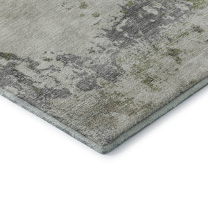 HomeRoots 9' X 12' Stylish Linen & Gray Abstract Area Rug - Washable, UV Protected & Perfect for High-Traffic Areas 717061