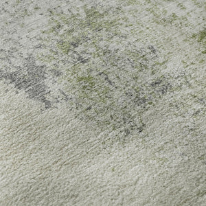 HomeRoots 10' X 14' Stylish Linen and Gray Abstract Area Rug - Washable, UV Protected, Ideal for Family Living 717062