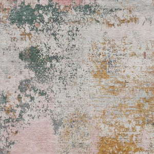 HomeRoots 5' X 8' Pink and Copper Abstract Area Rug - Washable, UV Protected, Non-Slip, Perfect for Any Room! 717064