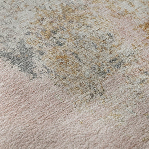 HomeRoots 5' X 8' Pink and Copper Abstract Area Rug - Washable, UV Protected, Non-Slip, Perfect for Any Room! 717064