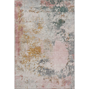 HomeRoots 9' X 12' Pink And Copper Abstract Washable Area Rug - Stylish Durability with UV Protection & Easy Care 717067