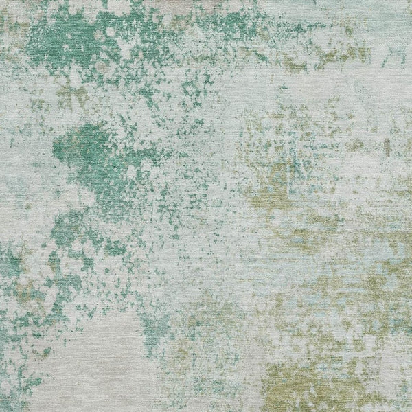 HomeRoots 9' X 12' Light Taupe and Teal Abstract Washable Area Rug - Stylish, Durable, UV Protected for Homes 717073