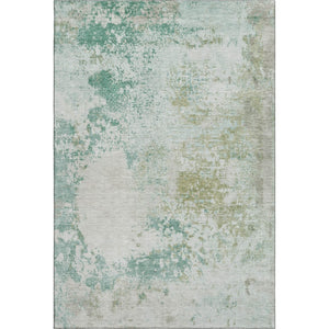 HomeRoots 10' X 14' Light Taupe & Teal Abstract Washable Area Rug - UV Protection for Modern Homes & Pets! 717074