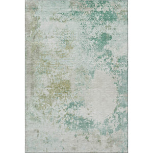 HomeRoots 10' X 14' Light Taupe & Teal Abstract Washable Area Rug - UV Protection for Modern Homes & Pets! 717074