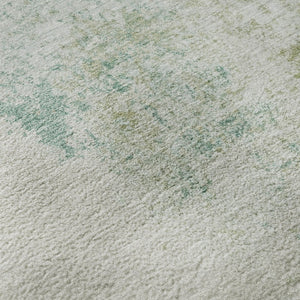 HomeRoots 10' X 14' Light Taupe & Teal Abstract Washable Area Rug - UV Protection for Modern Homes & Pets! 717074