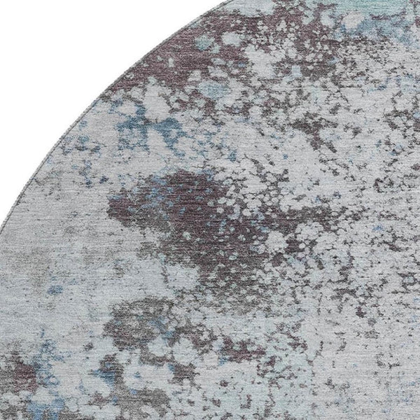 HomeRoots 8' X 10' Turquoise and Gray Abstract Area Rug - Washable, UV Protected, Perfect for Busy Homes! 717078