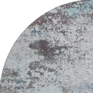 HomeRoots 8' X 10' Turquoise and Gray Abstract Area Rug - Washable, UV Protected, Perfect for Busy Homes! 717078