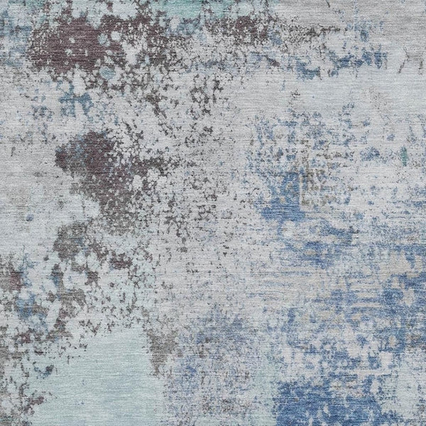 HomeRoots 10' Turquoise and Gray Abstract Area Rug - Washable, UV Protected, Durable for High-Traffic Spaces 717080