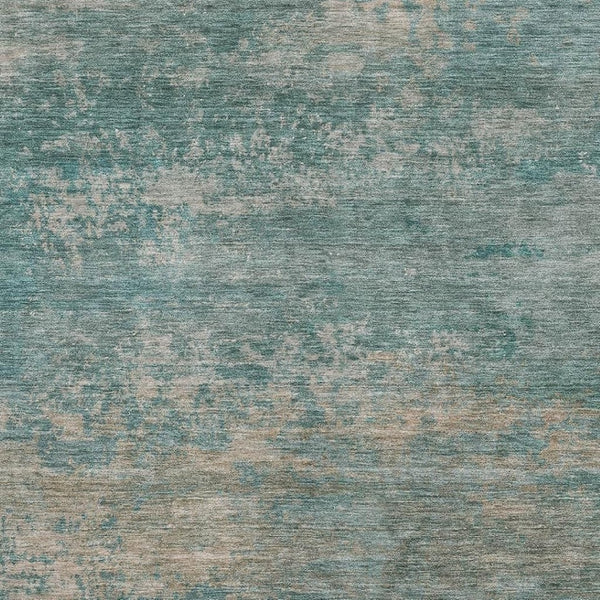 HomeRoots 5' X 8' Aqua & Beige Abstract Area Rug - Washable, UV-Protected, Non-Slip & Family-Friendly Design! 717082