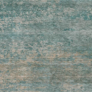 HomeRoots 8' Aqua and Beige Abstract Round Rug – Washable, UV-Protected, Non-Slip, Perfect for High Traffic Areas 717083
