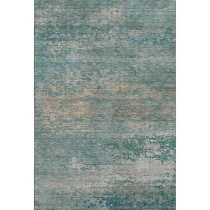 HomeRoots 10' Aqua and Beige Abstract Washable Area Rug - UV Protected, Stain Resistant, Perfect for Family Spaces 717086
