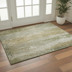 HomeRoots 5' X 8' Beige And Copper Abstract Area Rug - Machine Washable, UV Protection, Stain Resistant Design 717088