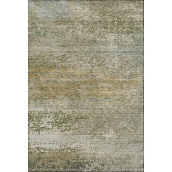 HomeRoots 8' Beige and Copper Abstract Washable Round Rug - UV Protected, Stain Resistant, Modern Home Essential 717089