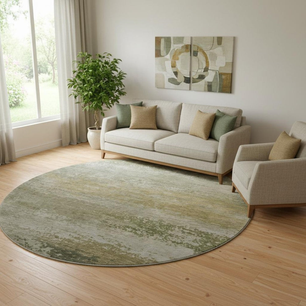 HomeRoots 8' X 10' Abstract Beige and Copper Area Rug – Washable, UV Protected, Non-Slip for Easy Living Spaces 717090