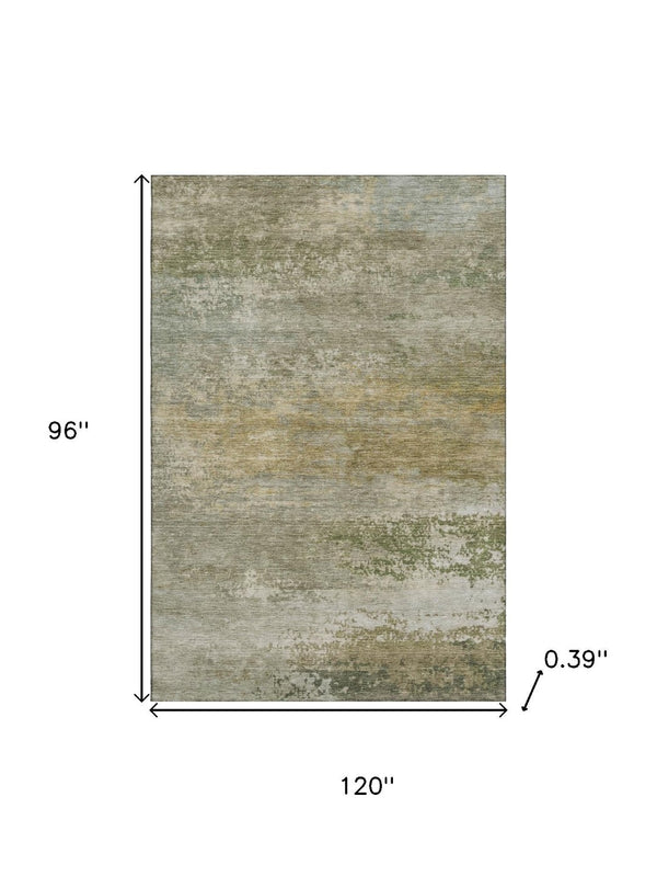 HomeRoots 9' X 12' Beige & Copper Abstract Washable Area Rug – Stylish, Durable, UV Protected for Modern Homes 717091