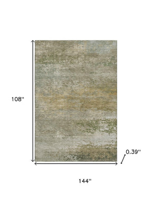 HomeRoots 10' Beige & Copper Abstract Washable Area Rug - Durable, UV Protected, Perfect for Homes with Kids & Pets 717092