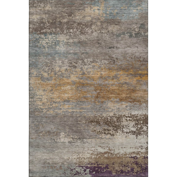HomeRoots 5' X 8' Abstract Brown and Gray Washable Area Rug - Durable, Stain-Resistant, UV Protected Design! 717094