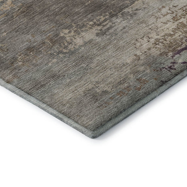 HomeRoots 5' X 8' Abstract Brown and Gray Washable Area Rug - Durable, Stain-Resistant, UV Protected Design! 717094