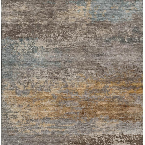 HomeRoots 5' X 8' Abstract Brown and Gray Washable Area Rug - Durable, Stain-Resistant, UV Protected Design! 717094