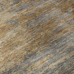 HomeRoots 5' X 8' Abstract Brown and Gray Washable Area Rug - Durable, Stain-Resistant, UV Protected Design! 717094