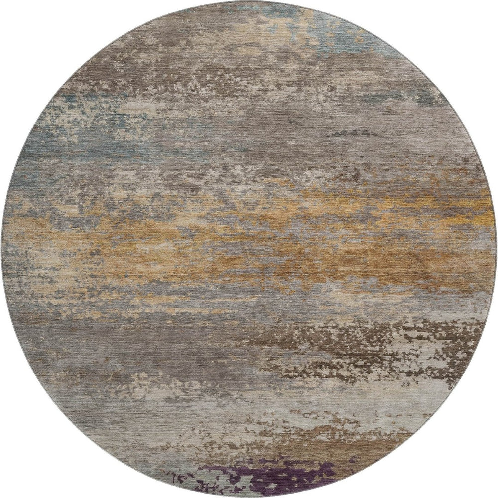 HomeRoots 8' X 10' Brown and Gray Abstract Washable Area Rug – UV Protected, Stain-Resistant, Perfect for Homes! 717096