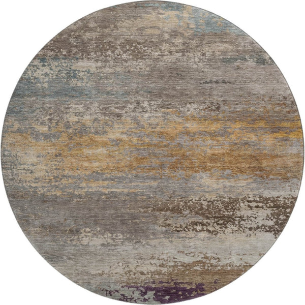 HomeRoots 8' X 10' Brown and Gray Abstract Washable Area Rug – UV Protected, Stain-Resistant, Perfect for Homes! 717096
