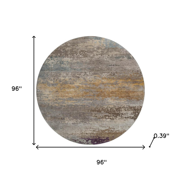 HomeRoots 8' X 10' Brown and Gray Abstract Washable Area Rug – UV Protected, Stain-Resistant, Perfect for Homes! 717096