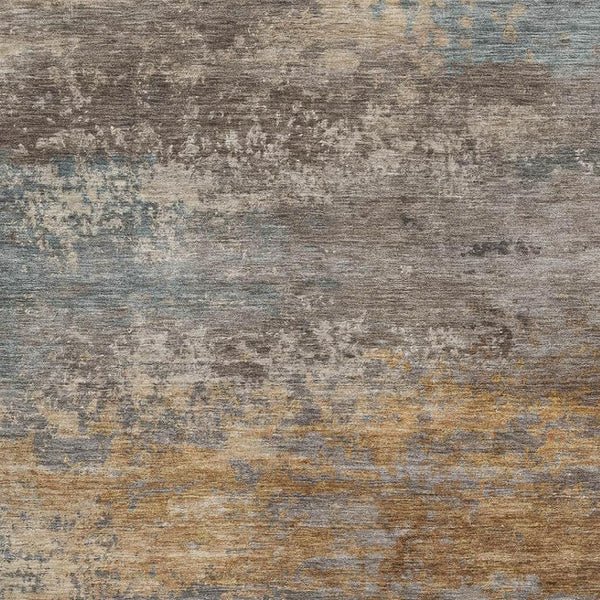 HomeRoots 9' X 12' Brown and Gray Abstract Washable Area Rug - UV Protection, Modern Design for High-Traffic Spaces 717097