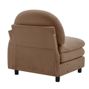 English Elm Vitoria Curved Modular Sectional Sofa Plush Teddy Fleece Sculptural Living Room Seating W5656P454265