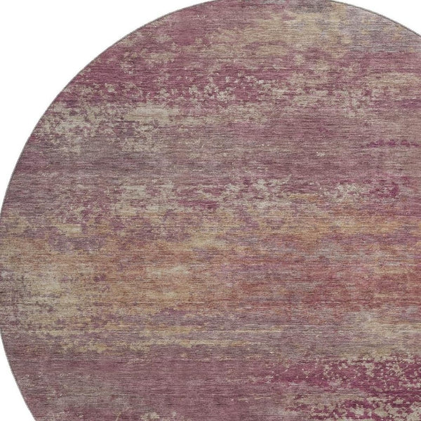HomeRoots 8' X 10' Merlot & Beige Abstract Washable Area Rug - Stylish, Durable, UV Protected for Easy Care 717102