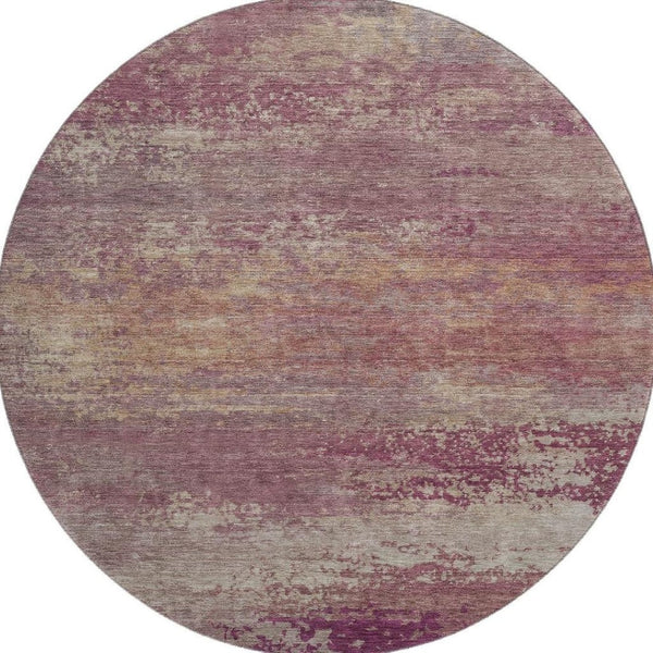 HomeRoots 8' X 10' Merlot & Beige Abstract Washable Area Rug - Stylish, Durable, UV Protected for Easy Care 717102