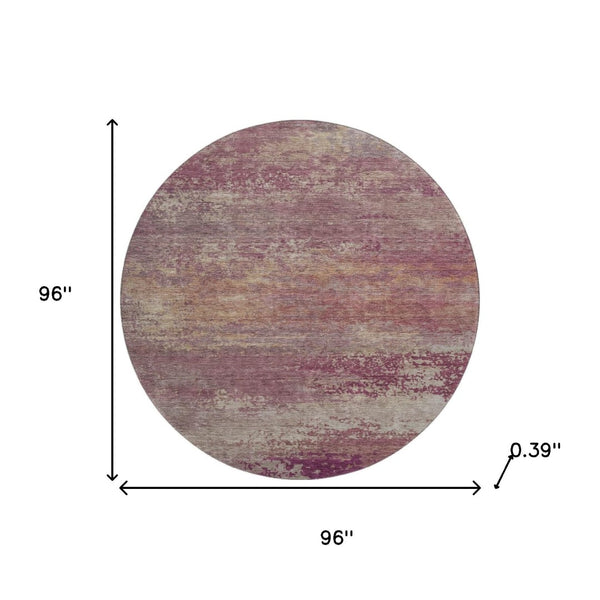 HomeRoots 8' X 10' Merlot & Beige Abstract Washable Area Rug - Stylish, Durable, UV Protected for Easy Care 717102