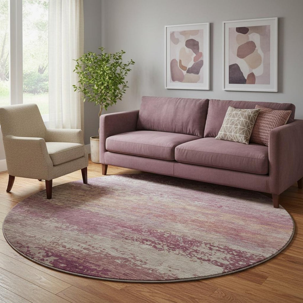HomeRoots 8' X 10' Merlot & Beige Abstract Washable Area Rug - Stylish, Durable, UV Protected for Easy Care 717102