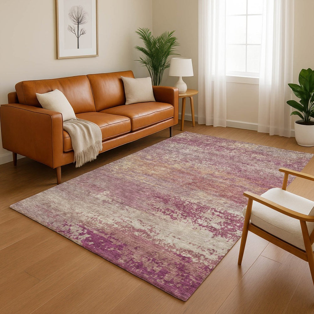 HomeRoots 10' X 14' Merlot and Beige Abstract Area Rug – Washable, UV-Protected, Stylish & Durable for Homes 717104