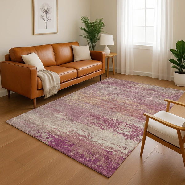 HomeRoots 10' X 14' Merlot and Beige Abstract Area Rug – Washable, UV-Protected, Stylish & Durable for Homes 717104