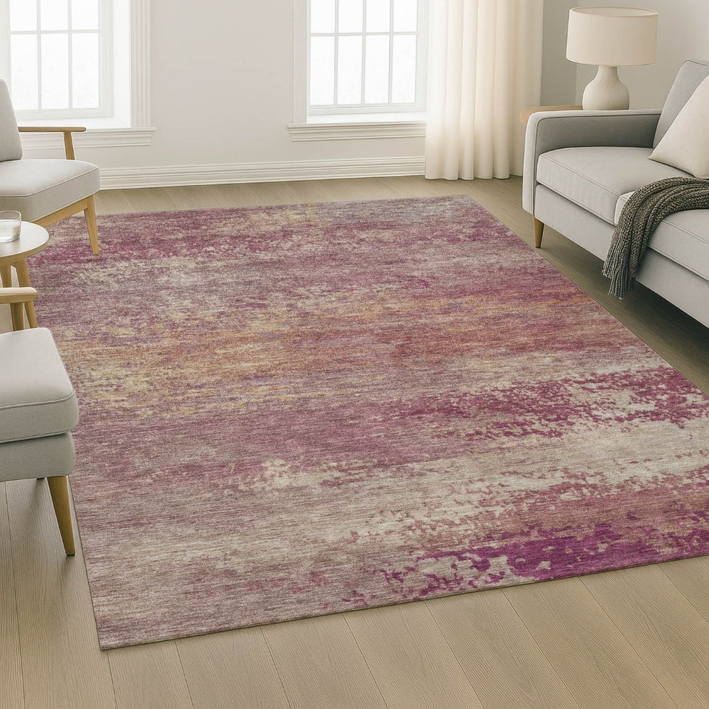 HomeRoots 10' X 14' Merlot and Beige Abstract Area Rug – Washable, UV-Protected, Stylish & Durable for Homes 717104