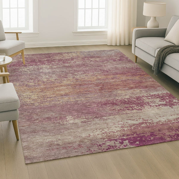 HomeRoots 10' X 14' Merlot and Beige Abstract Area Rug – Washable, UV-Protected, Stylish & Durable for Homes 717104