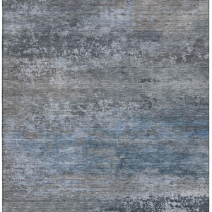HomeRoots 5' X 8' Stylish Pewter and Charcoal Abstract Area Rug - Washable, Stain Resistant, UV Protected! 717106