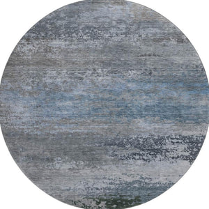 HomeRoots 8' X 10' Abstract Washable Area Rug in Pewter & Charcoal - UV Protected, Durable & Easy Care Design 717108