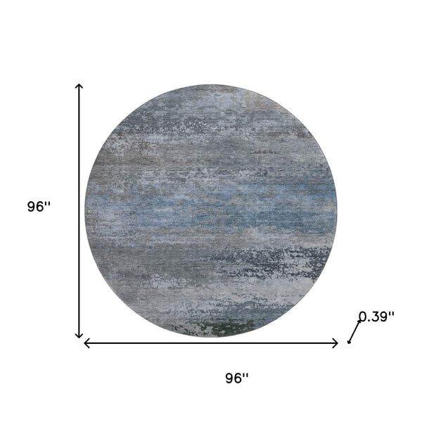HomeRoots 8' X 10' Abstract Washable Area Rug in Pewter & Charcoal - UV Protected, Durable & Easy Care Design 717108