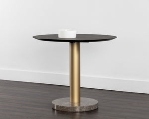Sunpan Monaco 35.5" Modern Bistro Table with Unique Grey Marble & Gold Iron Base for Stylish Dining Spaces
